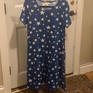LuLaRoe Jessie Swing dress w/pockets! Brand new with tags, blue w/ stars, small